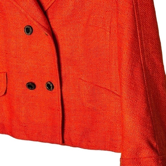 CARLISLE Woven Blazer Size US 10 UK 12 100% Silk Lined Double Breasted Pockets - Picture 3 of 11